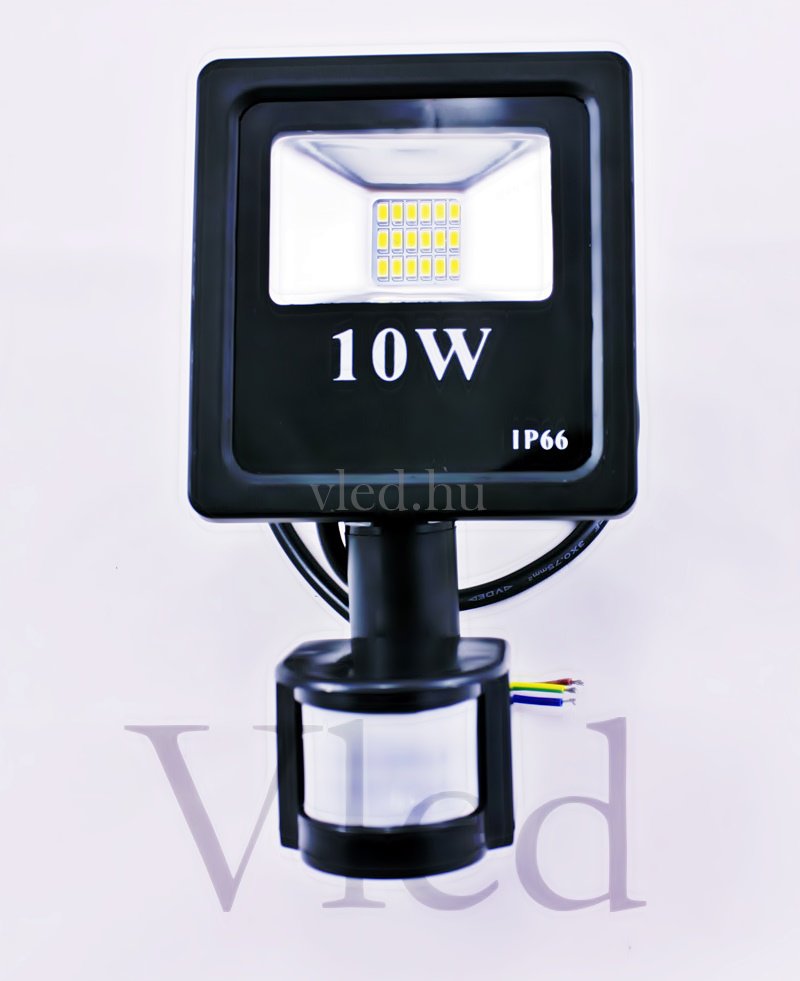 Led reflektor 10W mozgásérzékelővel meleg fehér SMD led IP66
