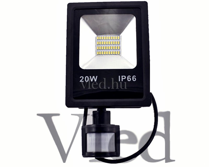 Led reflektor SMD 20W mozgásérzékelővel meleg fehér IP66 Vled