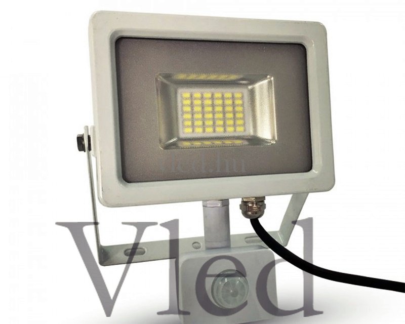 20W SMD LED reflektor mozgásérzékelős, fehér ház, 4500K, VT 5749