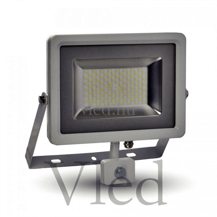 50W SMD LED reflektor mozgásérzékelős, fehér ház, 4500K, VT 5753