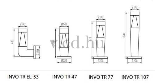 Kanlux Invo TR 47-O-GR kerti álló lámpa, GU10-es foglalattal, 47cm, grafit (29175)