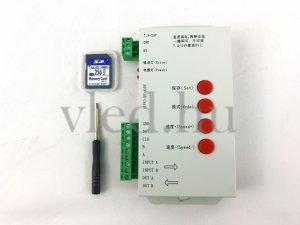 Fém házas vezérlő Digitális LED szalagokhoz SD kártyával (DC5V, DC7.5-24V) - 6331