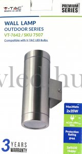 Fali  modern lámpatest Inox, 2×GU10, IP44, króm (7507)