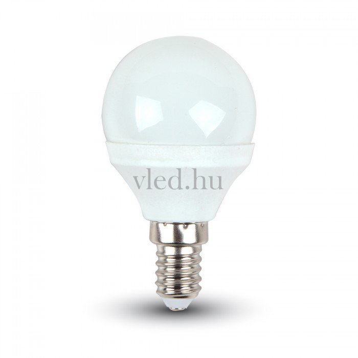 4W-os led lámpa, gömb forma P45, E14 foglalat, meleg fehér (VT-4123)