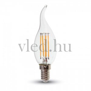 Filament 4W gyertyaláng led izzó E14, üveg, 300°, meleg fehér, COG led (VT-4302)?new=3