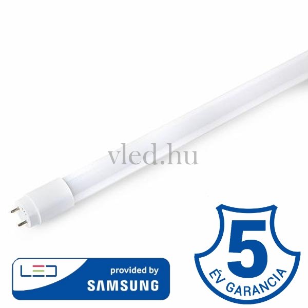 T8 18W 120cm G13 led fénycső, Samsung Chip, Nano plastic bura, Hideg fehér, 6400K, 1700 lumen (655)