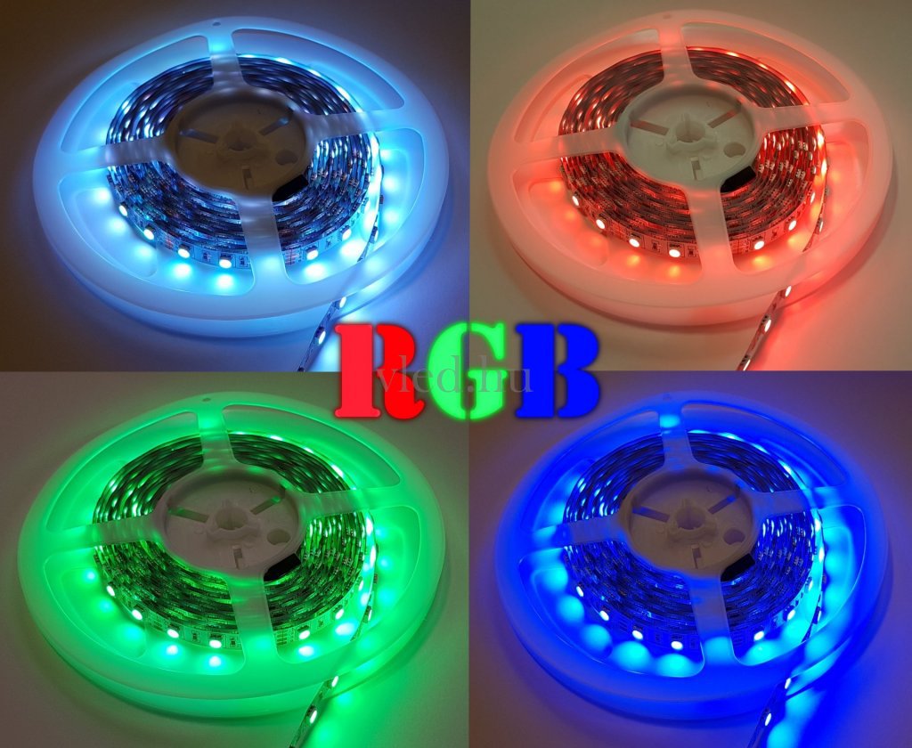 RGB szalag (60 led/m, 5050 SMD, RGB, beltéri, VT-2120)