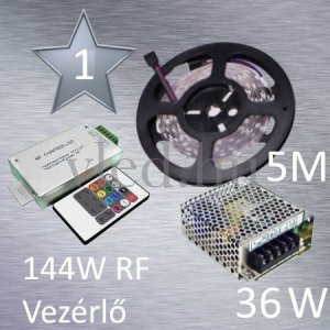 SILVER 1 RGB szalag szett ( 30led/m szalag +RF 20 gombos vezérlő + 36W fém táp)?new=3