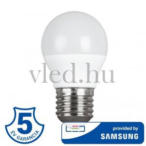  5.5W Led Lámpa, E27, G45, Meleg Fehér, Samsung Chippel, 5 év garancia (174)?new=3