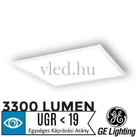 GE Led Edgelit panel, 60x60 cm, 36W,  meleg fehér, 19>UGR (93092689-93101350)
