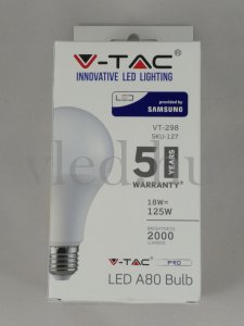 18W Természetes Fehér, Led lámpa, Samsung Chip, E27, 5 Év Garancia (127)