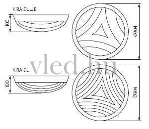 Kira DL-75B, 1db E27 foglalatú lámpatest, IP44, IK10, max 75W (7900)