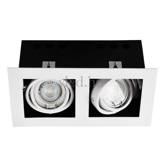 Kanlux MERIL DLP-250-W, Besüllyeszthető, Dönthető, Fehér Színű,2xGU10 foglalatú spot lámpatest (26481)