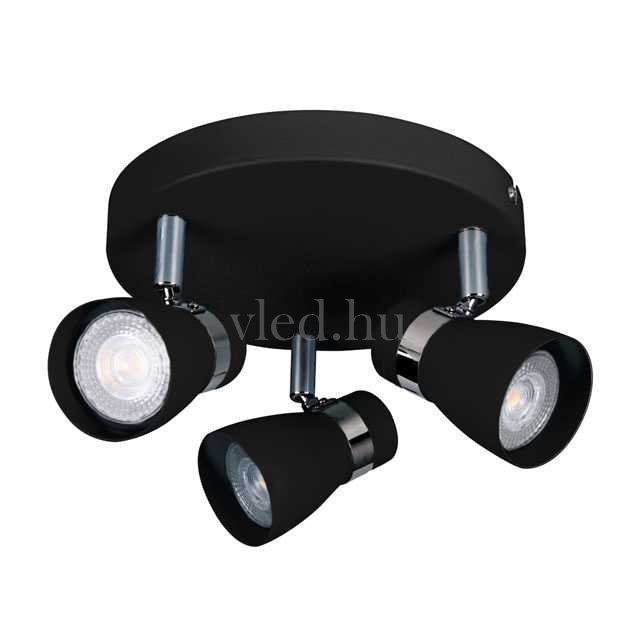 Kanlux Enali EL-3O B mennyezeti lámpatest, 3xGu10 foglalat, forgatható, fekete színű (28765)