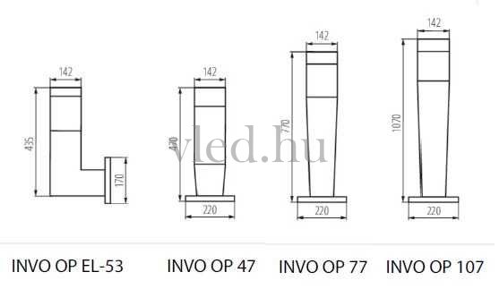 Kanlux Invo OP 47-L-GR kerti álló lámpa, E27-es foglalattal, 47cm, grafit (29171)