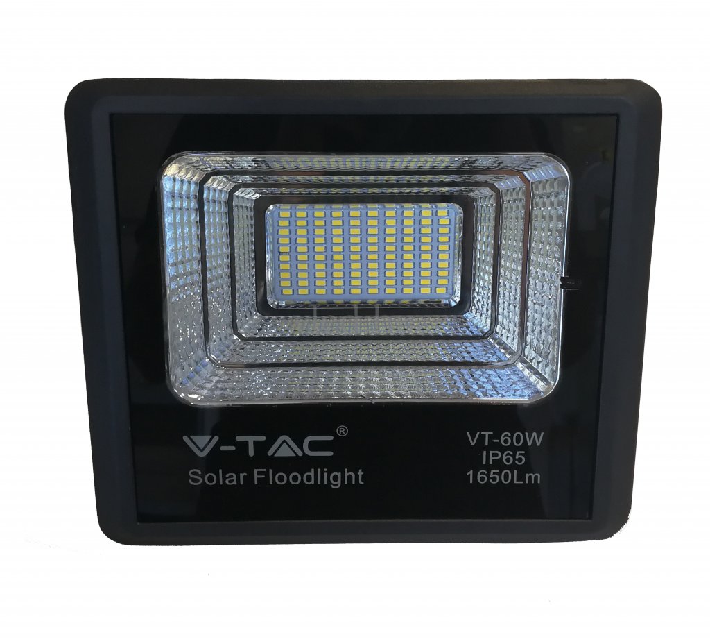 20W napelemes-solar led reflektor, távirányítóval, IP65, természetes fehér, fekete színű házzal (8575)