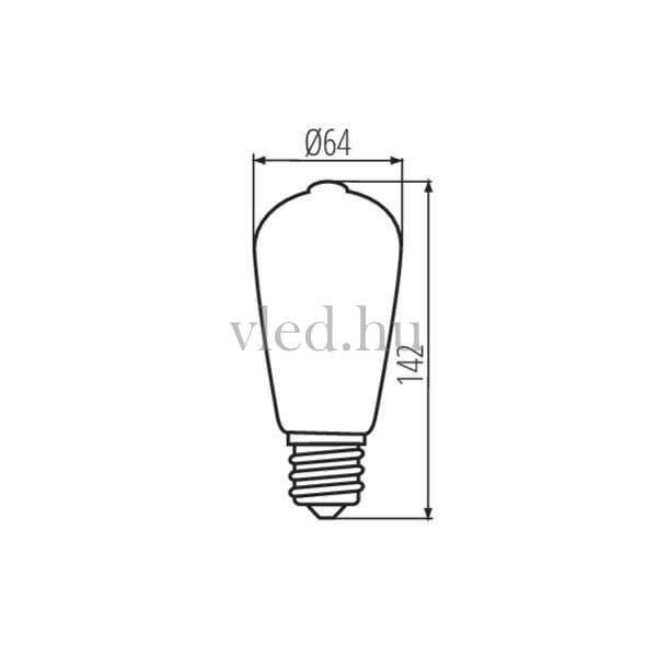 Kanlux Edison dekor LED izzó, Xled, 7W, ST64 forma, 2500K, E27 (29637)