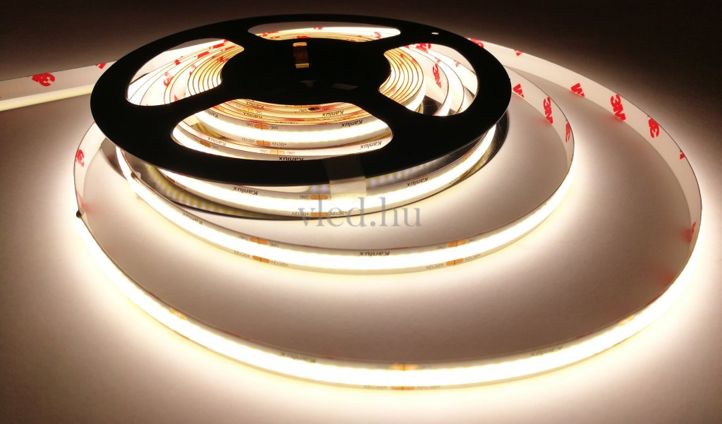 COB LED szalag beltéri, természetes fehér (12V DC, LCOB, 9W/m) - 33301