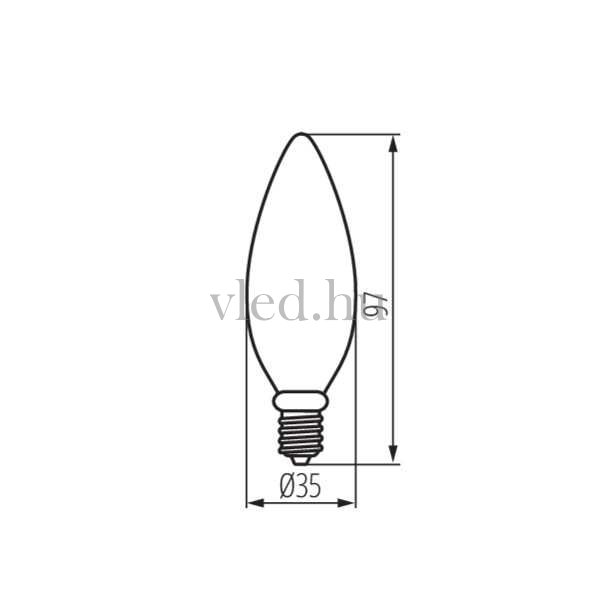 Kanlux XLED 4,5W Gyertya Filament Retro LED izzó (E14, 470 lumen, meleg fehér) - 29618