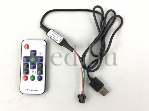 Mini Rádiófrekvenciás vezérlő Címezhető RGB LED szalaghoz (DC5V, USB csatlakozóval, Digitális RGB LED szalaghoz) - 6332?new=3