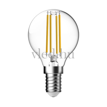 Tungsram 7W LED fényforrás, E14, P45, 806 lumen, 2700K, meleg fehér, szórásszög 300°, Filament, áttetsző üvegbúra (93115566)